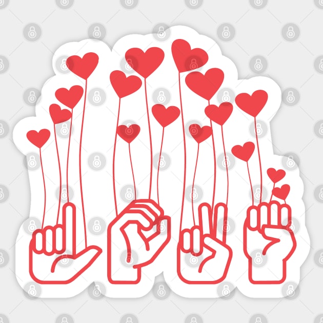 Love hand language Sticker by CHANJI@95